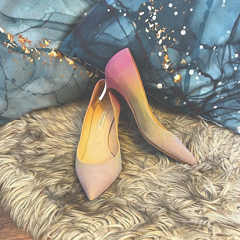 Pink Ombre Casadei Kitten Heels